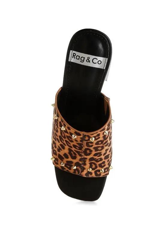 Edama Leopard Print Studded Slip Ons for Trendy Style - Love Salve